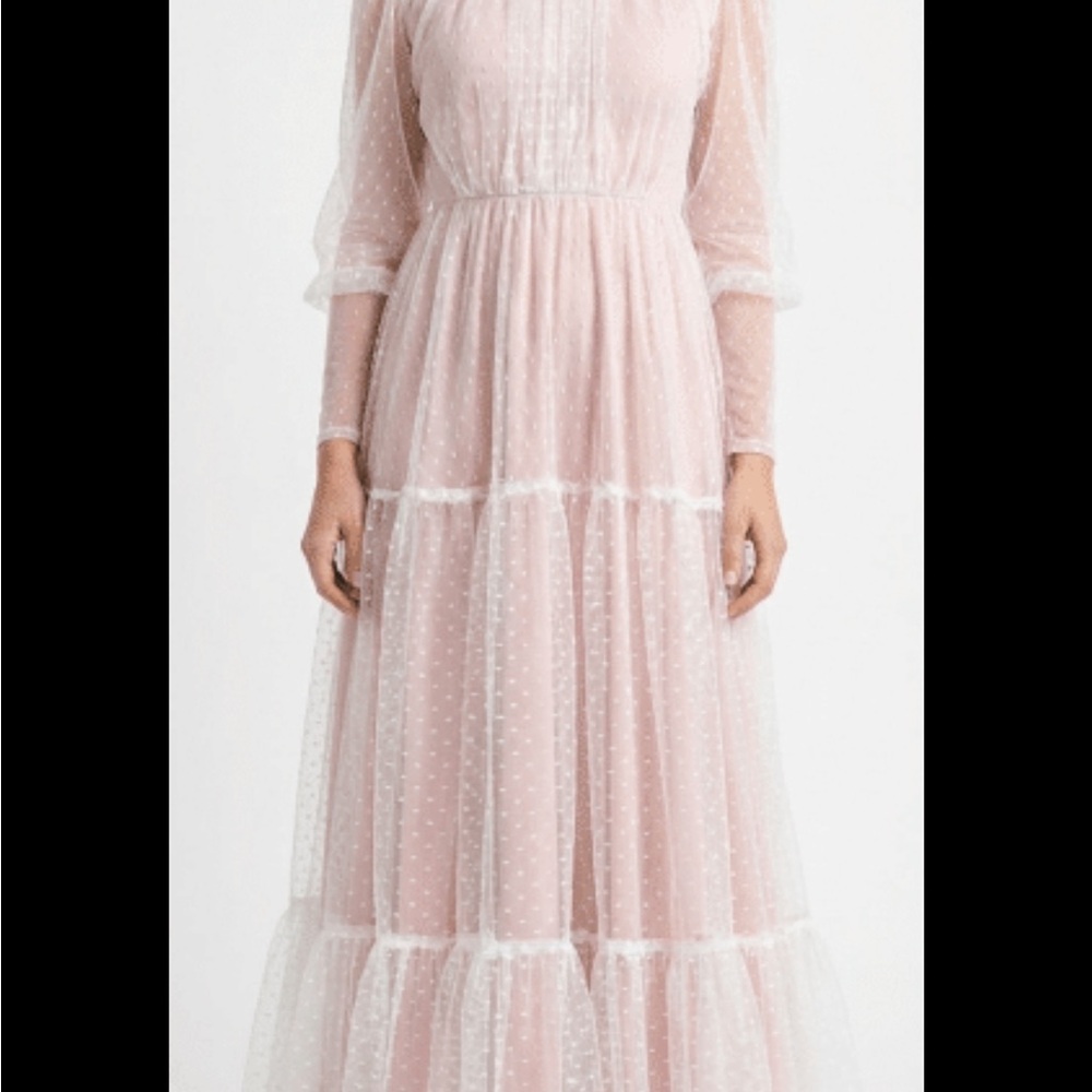 Chic Long Sleeve Pink Lace Dress
